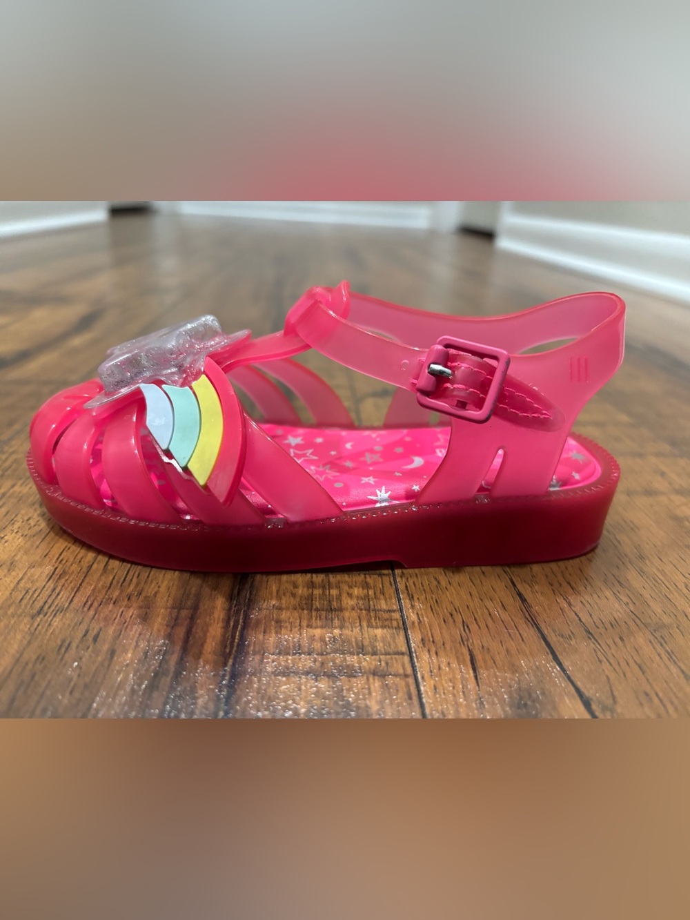 Mini Melissa Possession II Glitter Pink Jelly Sandals Star Rainbow Toddler 10 - Picture 8 of 12
